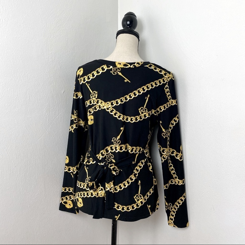 Bae City Chain Print Black and Gold Women Top/Blouse. - Picture 12 of 12
